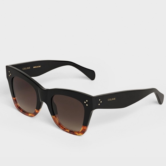 Celine Cat Eye Sunglasses in Acetate Black/Havana - Picture 3 of 11